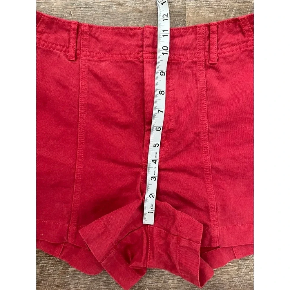 Universal Thread Red High‎ Rise Seamed Utility Shorts Size 6